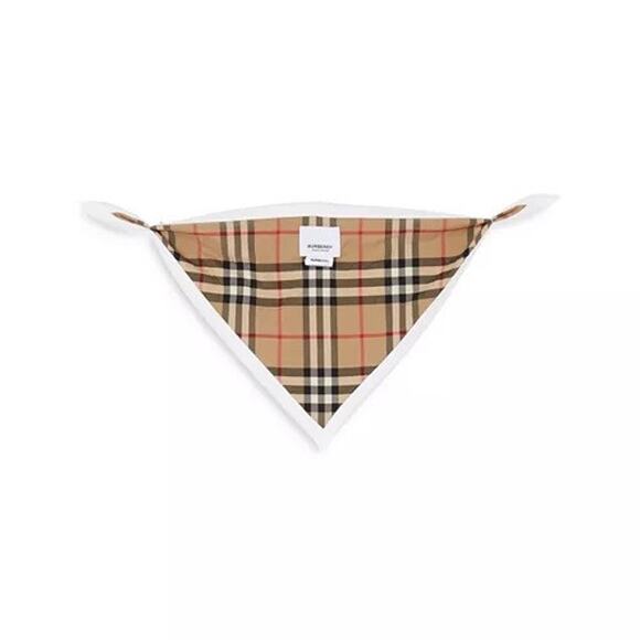 Burberry Claude Mini Check Panel Romper,Hat & Bib Set White 9M 80484071 NWT $300 - Picture 10 of 16